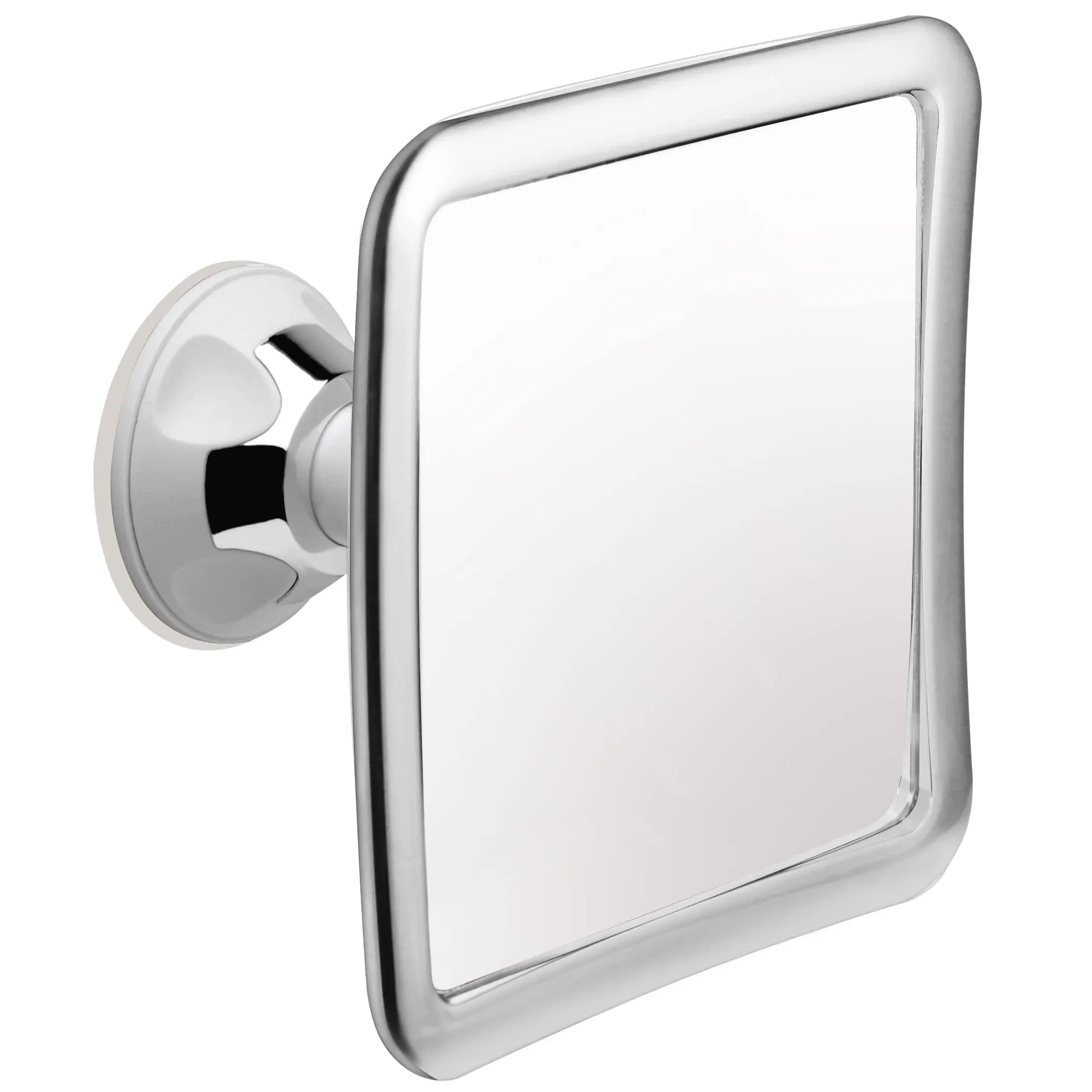 MIRRORVANA Fogless Shower Mirror for Shaving with Upgraded Suction, Anti Fog Shatterproof Surface and 360° Swivel, No Magnification, 6.3" x 6.3" (Chrome)