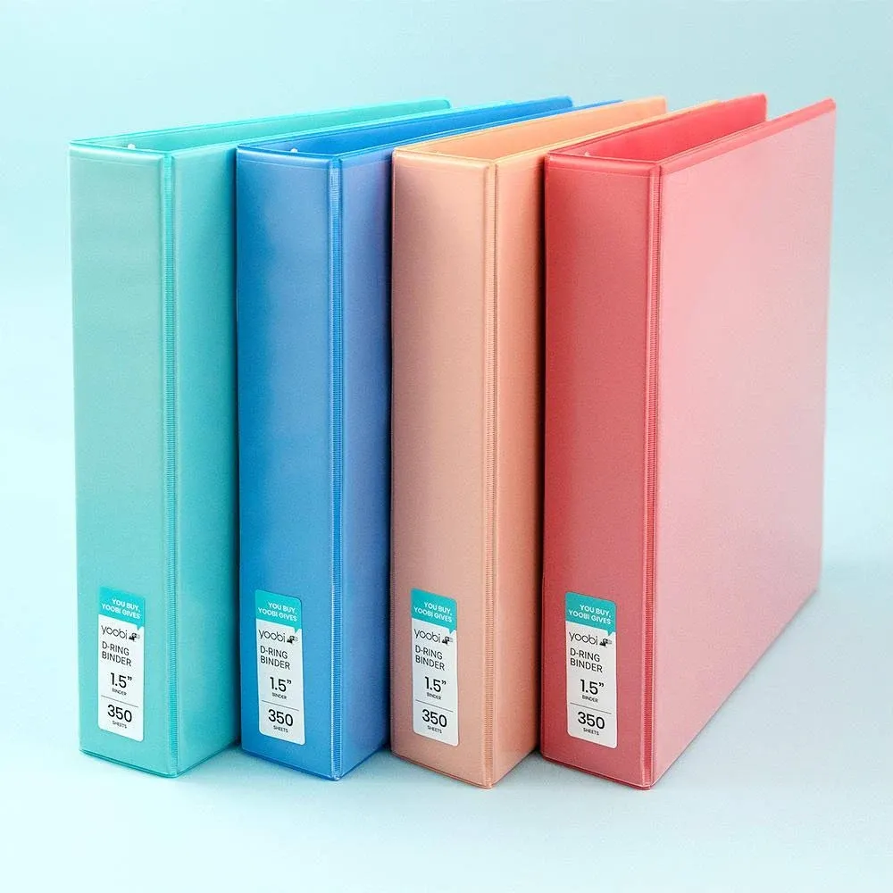 1.5 inch Binder - 4 Pack, Multicolor