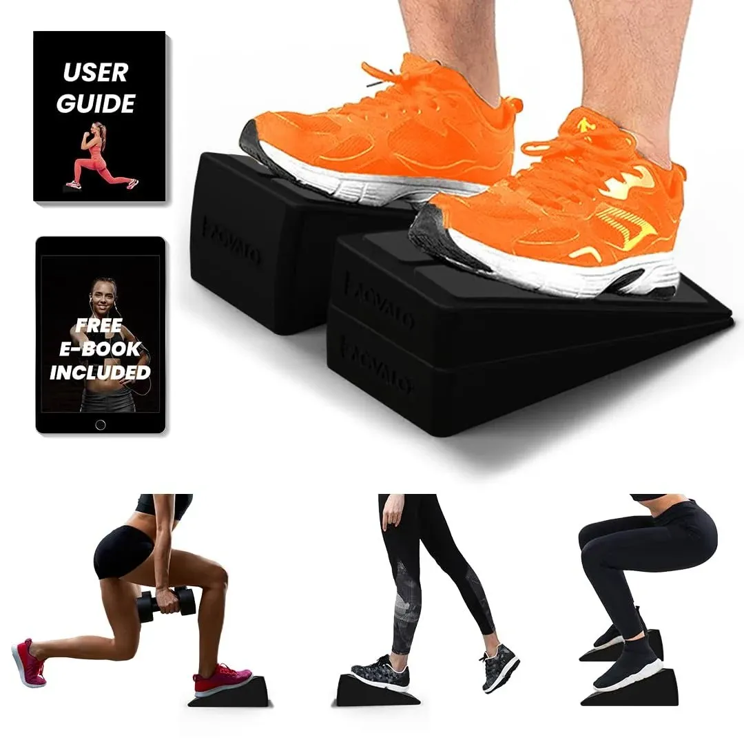 Slant Board Squat Wedge block Calf Stretcher Incline Board 3 pcs with 5 Adjustable Angle for Workout, Therapy, Gym & Home Exercise, Anti Slip rubber Included Top & Bottom Easy to Use better Stability