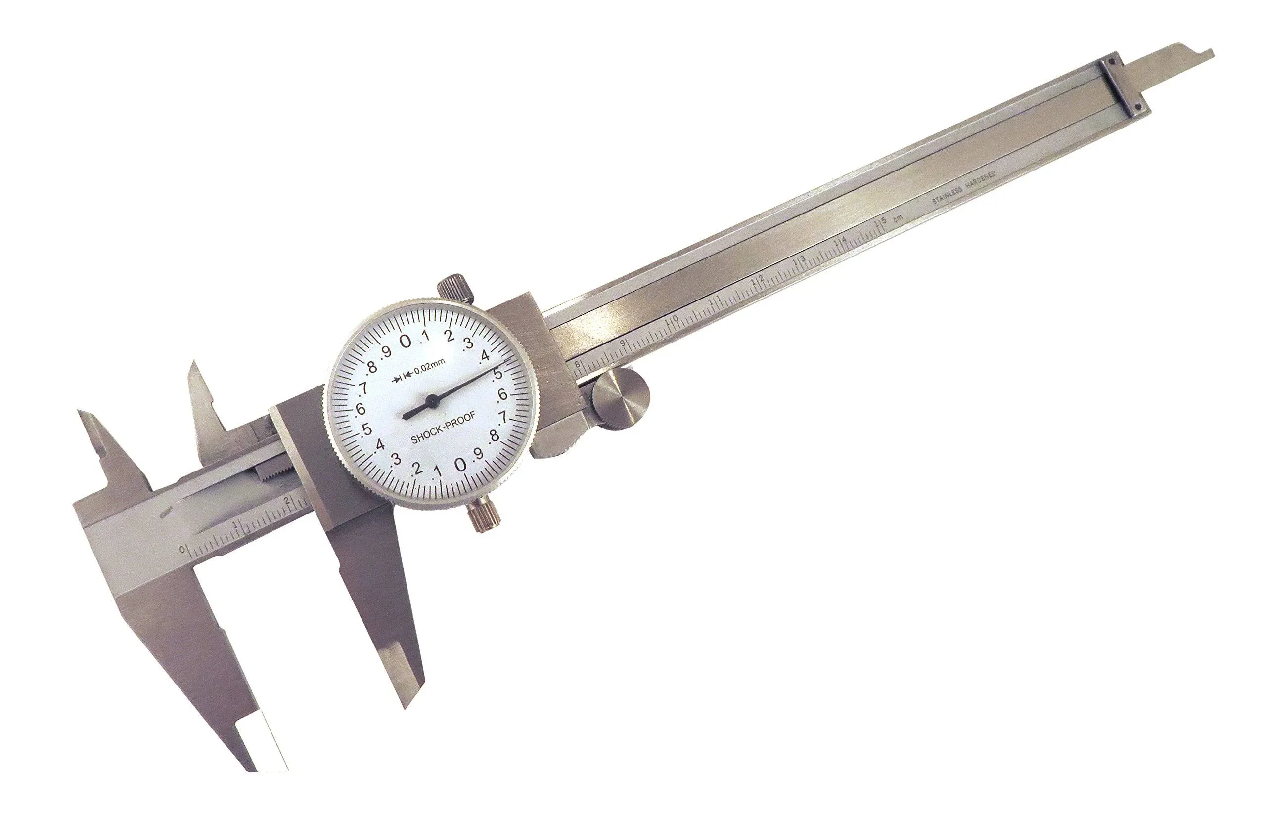 150 mm Metric Dial Calipers Accurate to 0.02 mm per 150 mm Hardened Stainless Steel for Inside, Outside, Step and Depth Measurements MDC-6