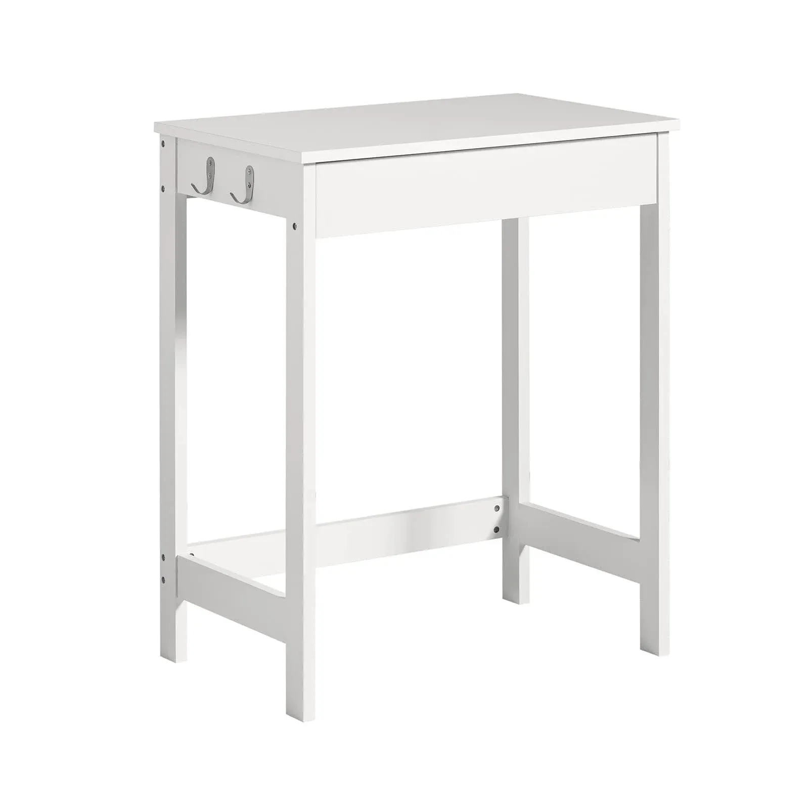 Haotian FWT43-W, White Computer Desk Writing Desk with Drawers and Hooks