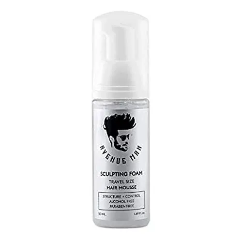 Avenue Man Sculpting Foam for Men (7oz) - Firm Hold Volumizing Hair Mousse with Herbal Extracts Styling Hair Products - Alcohol and Paraben Free - Hair Volumizer