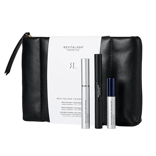 RevitaLash Cosmetics, RevitaLash Favorites - RevitaLash Advanced 3.5ml, RevitaBrow Advanced 1.5ml, Mini Double-Ended Volume Set & Signature Cosmetic Bag