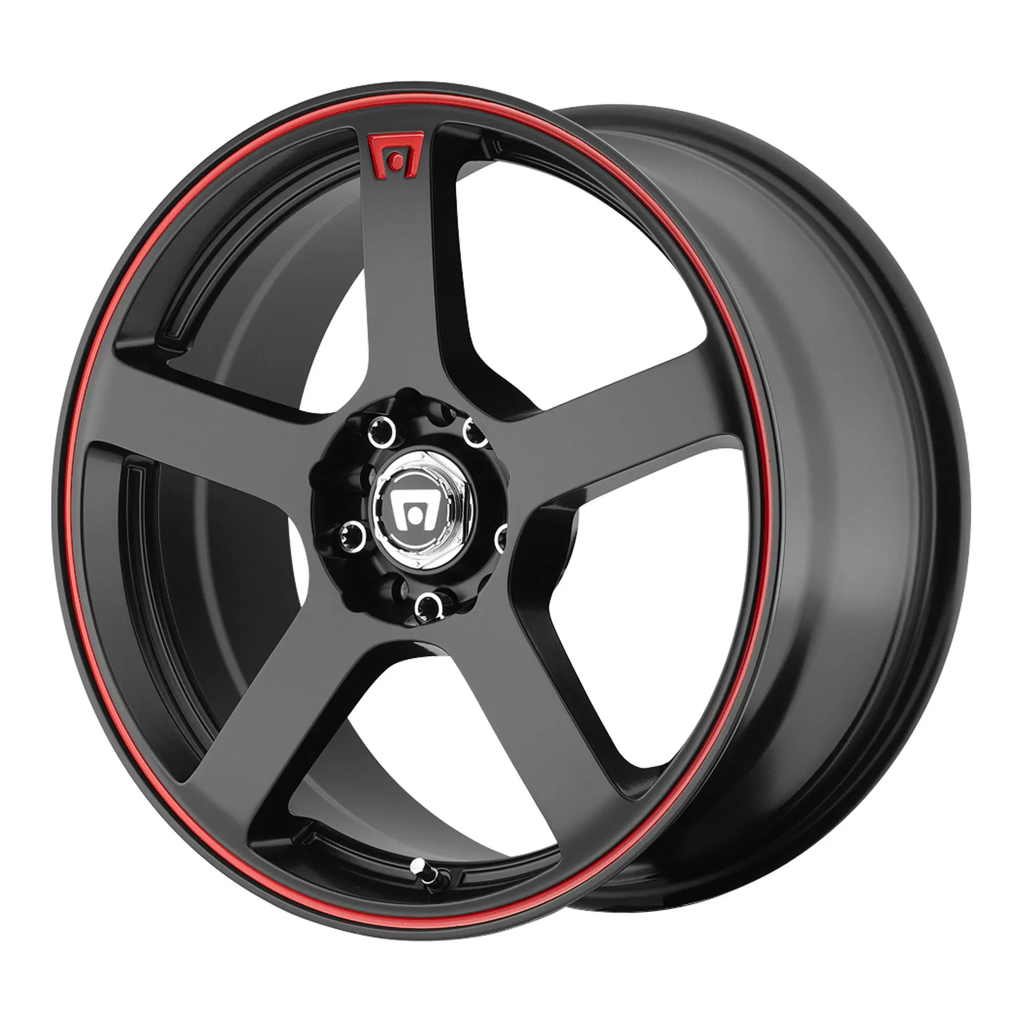 Motegi MR116 FS5 Matte Black Red Racing Stripe