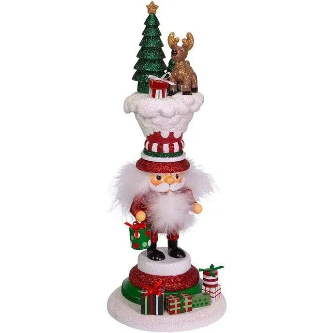 Kurt S. Adler 15-Inch Hollywood Santa&#039;s Happy Reindeer Nutcracker