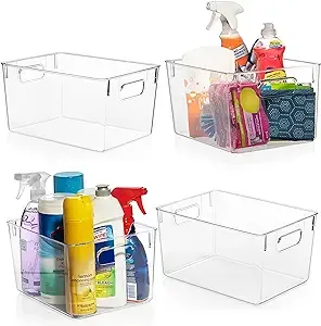 Clear Plastic Storage Bins – Pantry Organizers &amp; Storage Containers, Cabinet ...