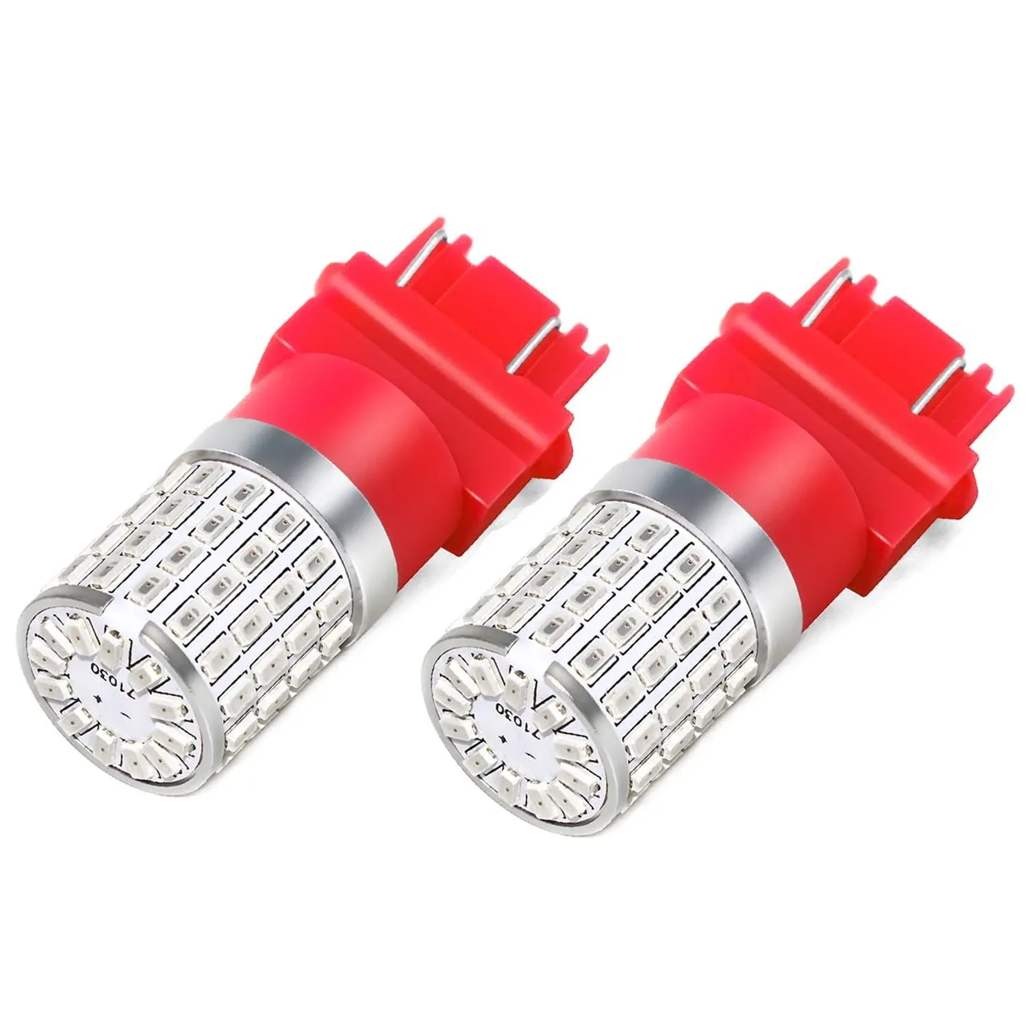 PHINLION 3157 Red LED Brake Light Bulb Super Bright 3014 72-SMD 3056 3156 3057 ...