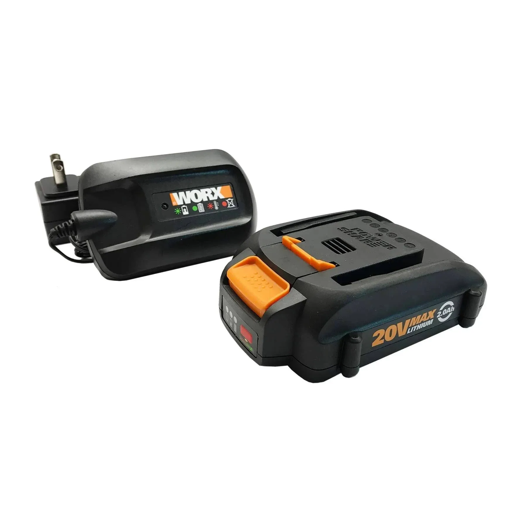 Worx WA3606 2.0Ah Indicator 5 HR Charging Time 20V Battery and Charger Black