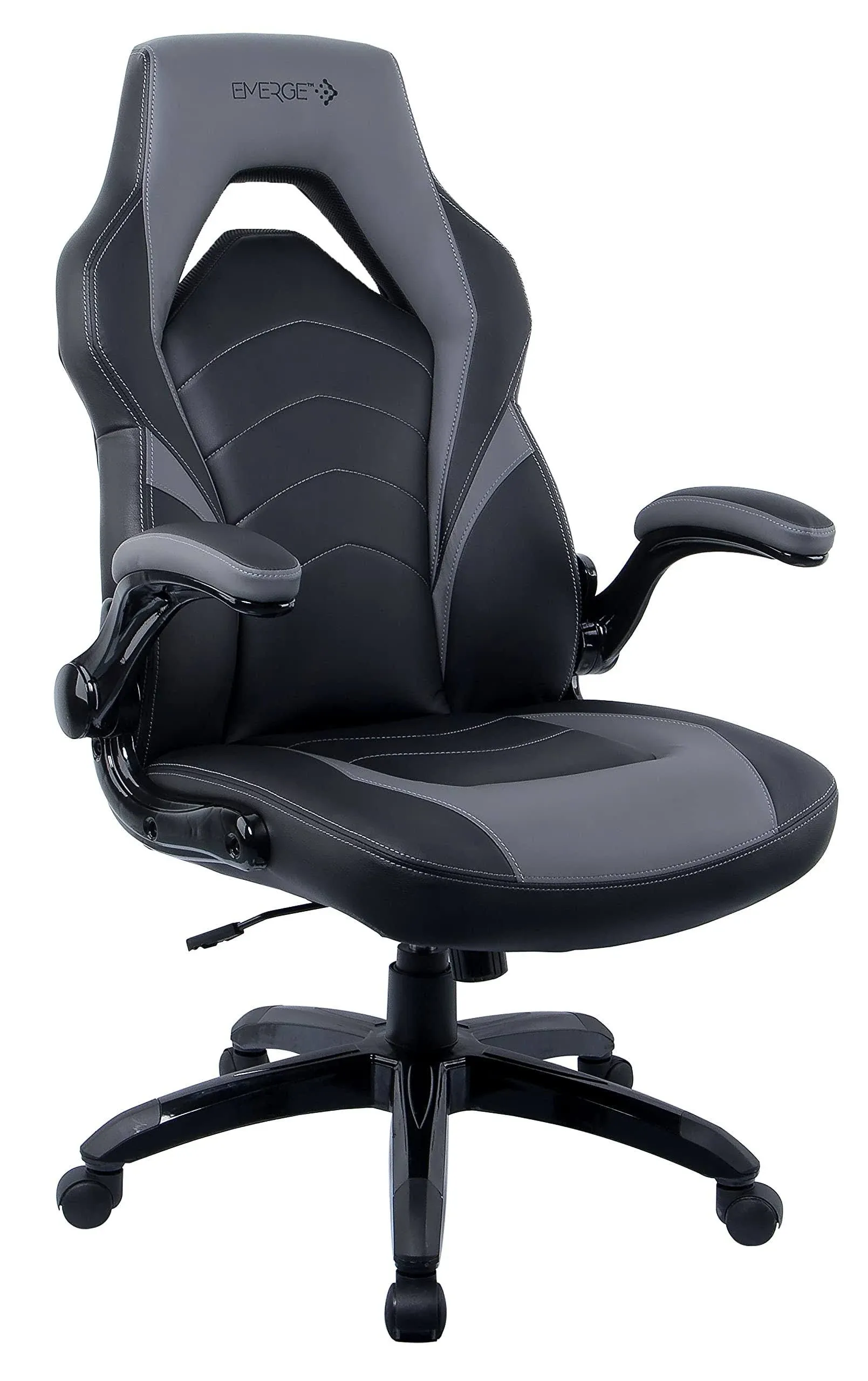 Staples Emerge Vortex Bonded Leather Gaming Chair, Black and Gray, 2/Pack (58224 ...