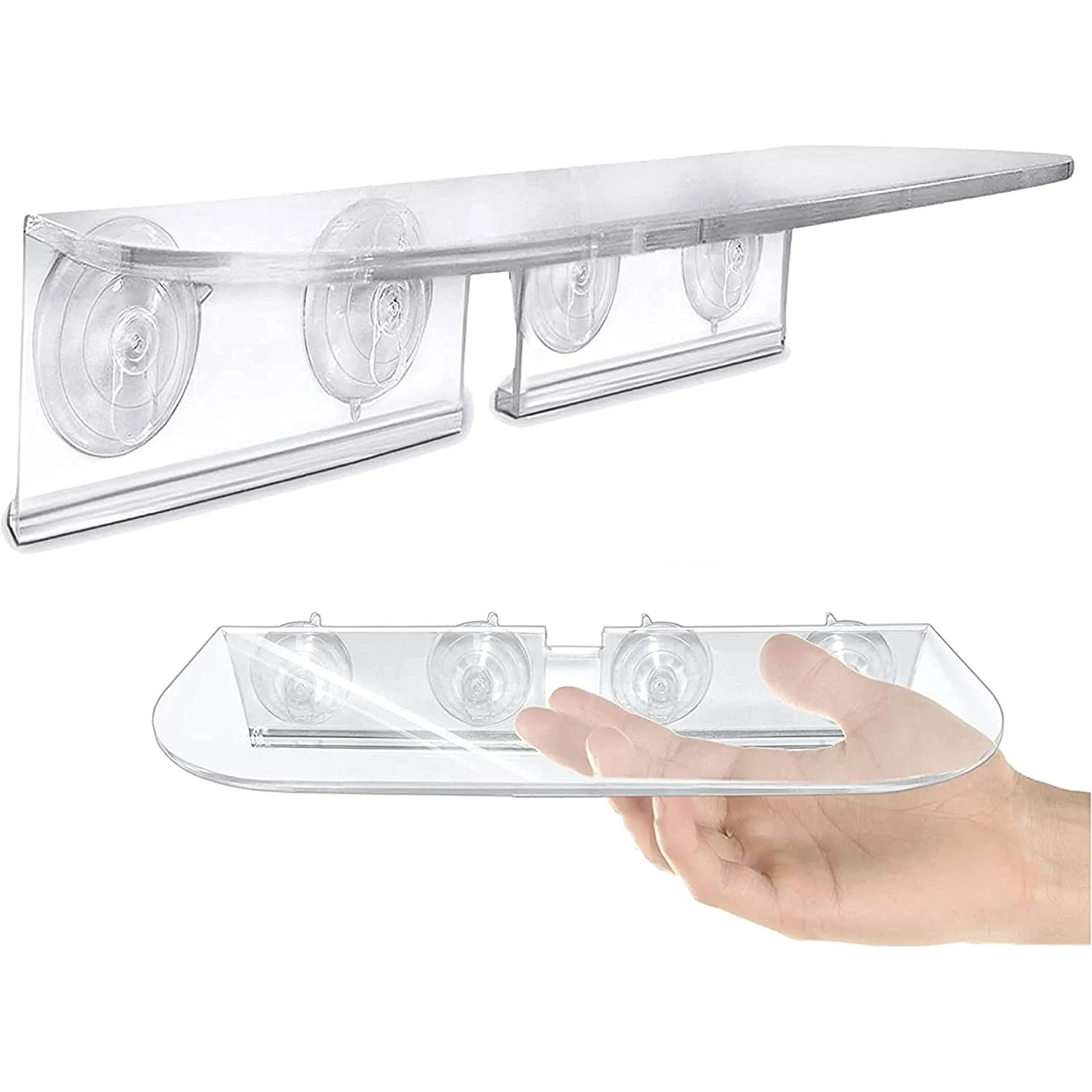 Double Veg Ledge - Window Shelf For Plants, Clear Acrylic Shelves - Suction Cup