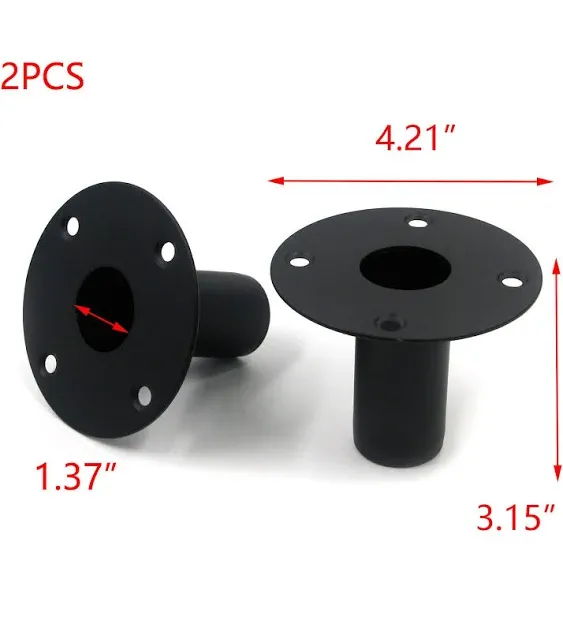 T Tulead Speaker Mount Stand Top Bracket 4.21"×3.15" Speaker Cabinet Pole Mount Speaker Stand Mounts Pack of 2