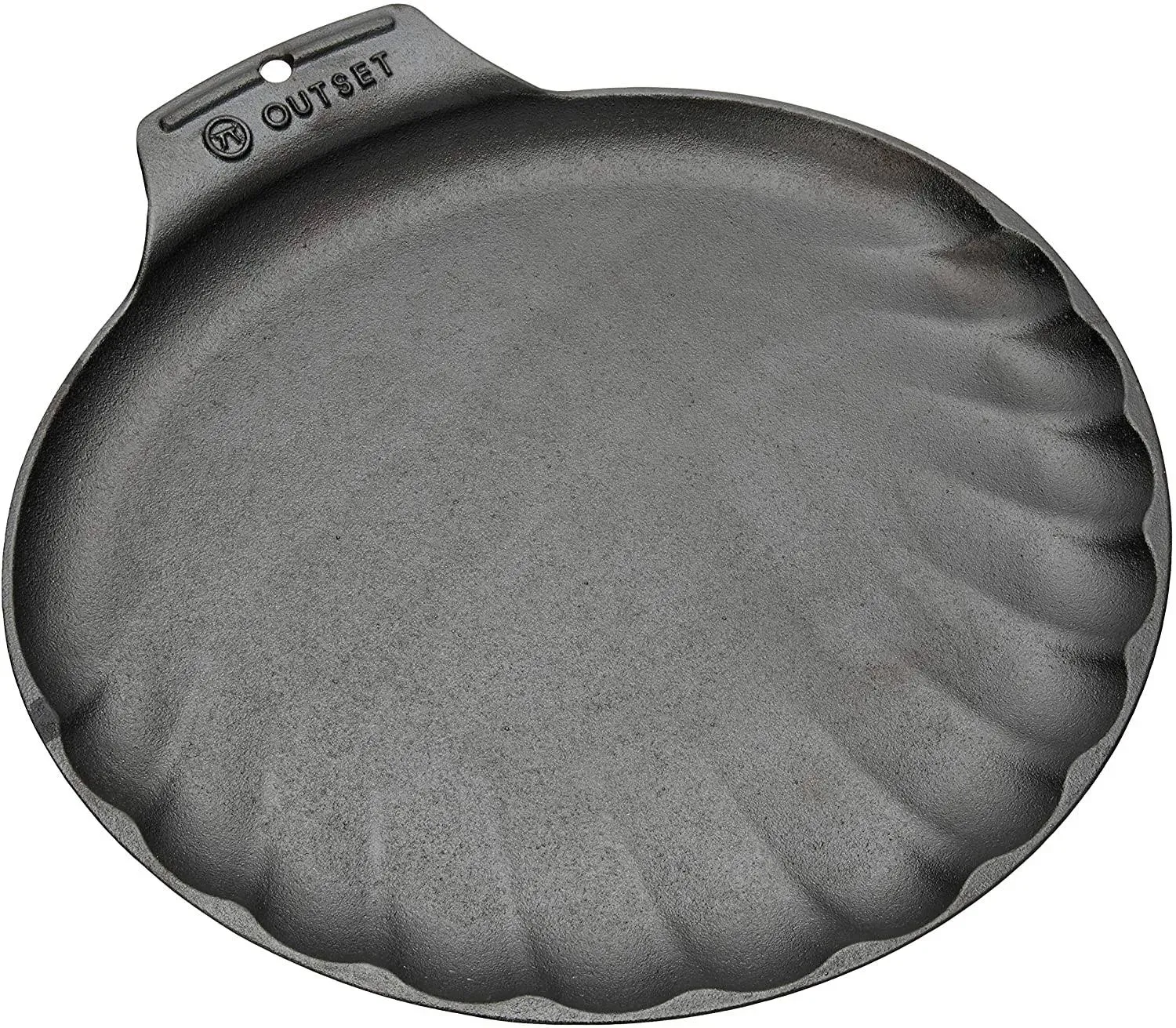 Outset 76378 Scallop Cast Iron Grill and Serving Pan