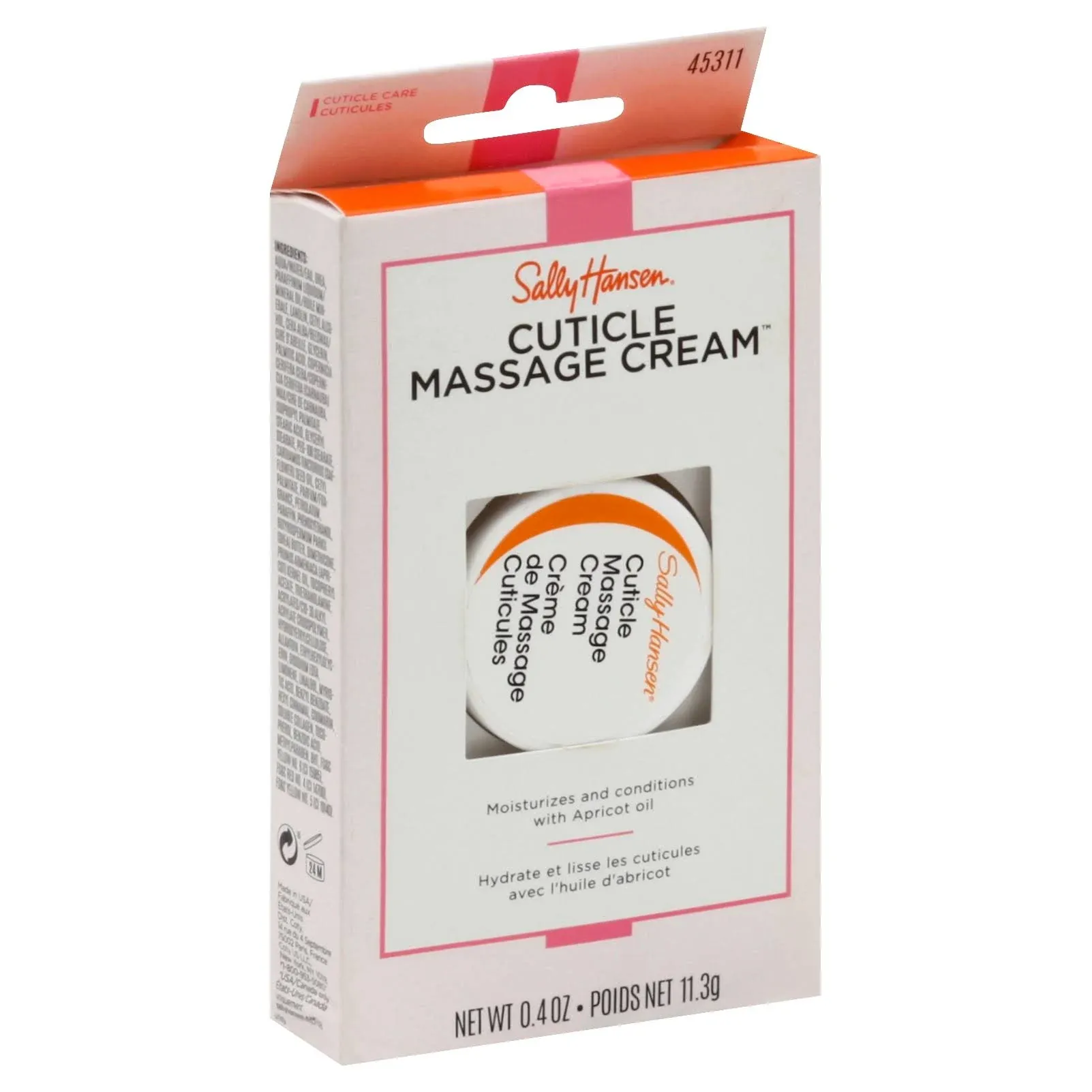 Sally Hansen Massage Cream, Cuticle - 0.4 oz