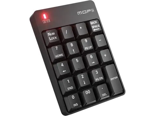 Mofii Bluetooth 5.1 Number Pad Wireless Numeric Keypad Silent 19 Keys USB Keypads, Portable Financial Accounting Numpad 10 Key for Laptop/Notebook/Sur