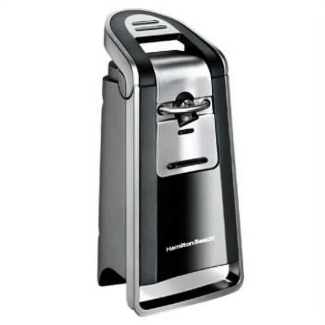 Hamilton Beach (76606ZA) Smooth Touch Electric Automatic Can Opener with Easy Push Down Lever, Opens All Standard-Size and Pop-Top Cans, Extra Tall, Black and Chrome