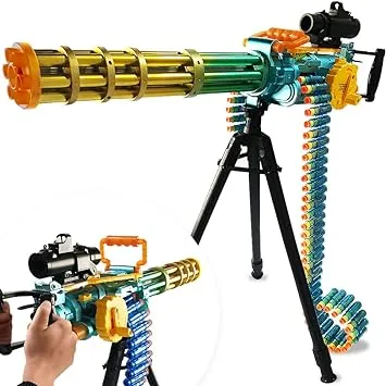 Dart Gun Super Powerful Electronic Gatling Toy Gun for Kids, Mini Gun Rapid Toy Machine Gun with Foam Dart Blaster, Kids Revolving Toy Minigun with Automatic and Manual Mode, Great Gift Idea