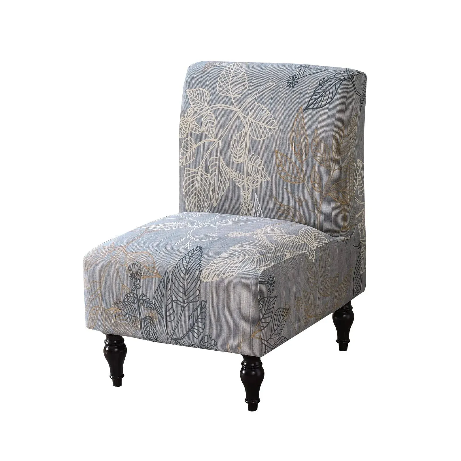 Eco-Ancheng Armless Chair Slipcover Removable Armless Accent Chairs Covers Washable Armless Slipper Chair Slipcover Printed Armless Chair Furniture Protector Covers for Living Dining Room Hotel