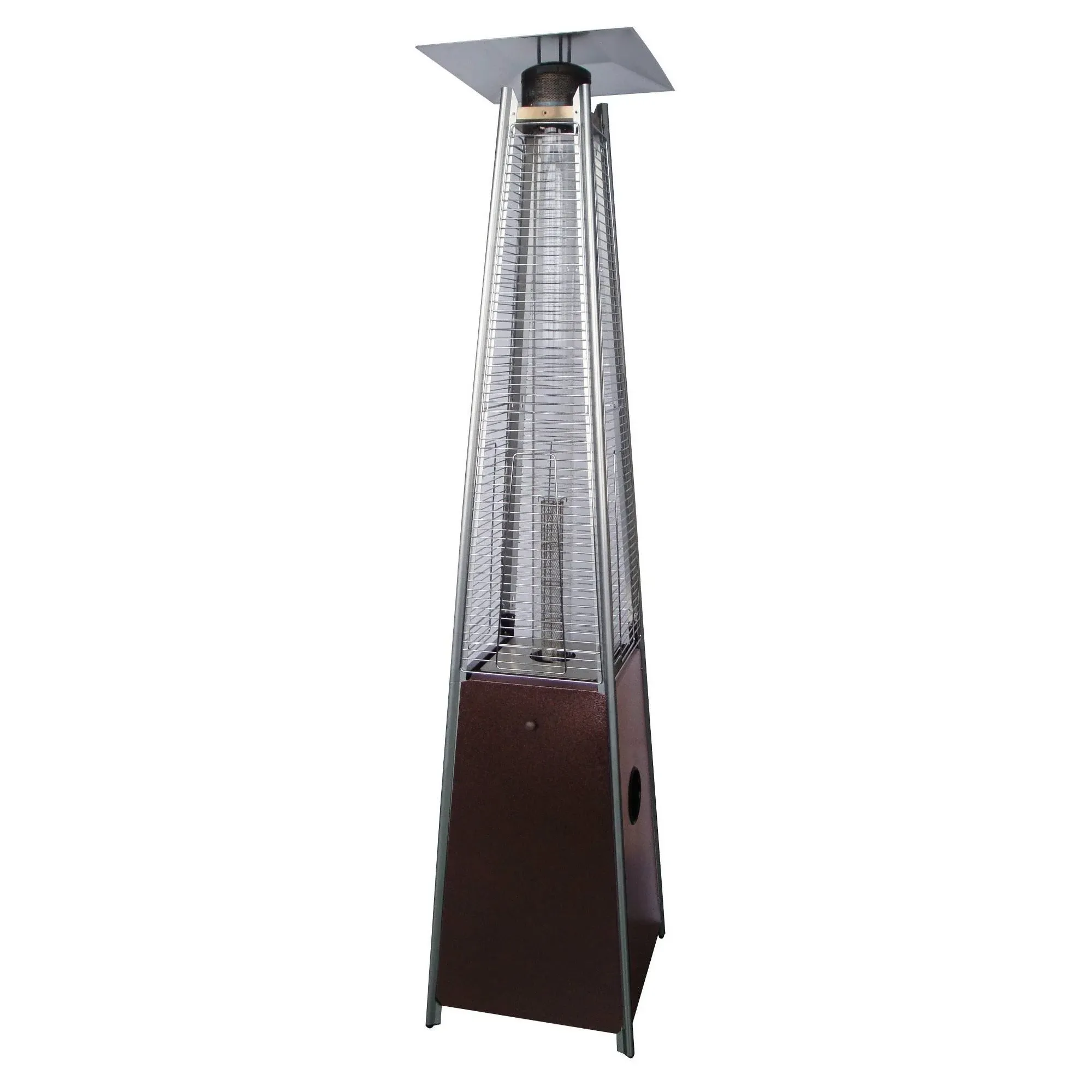 XtremepowerUS Pyramid Glass Tube Propane Patio Heater w/Wheels, 40,000 BTU, Hammered Bronze