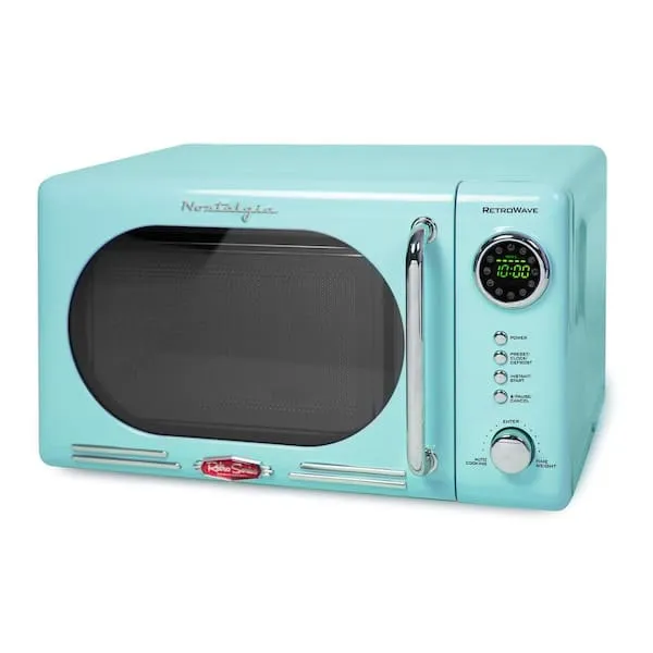 Nostalgia Retro 0.7 Cu. ft. 700-Watt Countertop Microwave Oven - Aqua