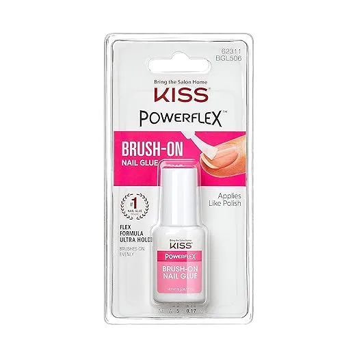 Kiss PowerFlex Nail Glue, Brush-On, Colle Klebstoff - 5 g