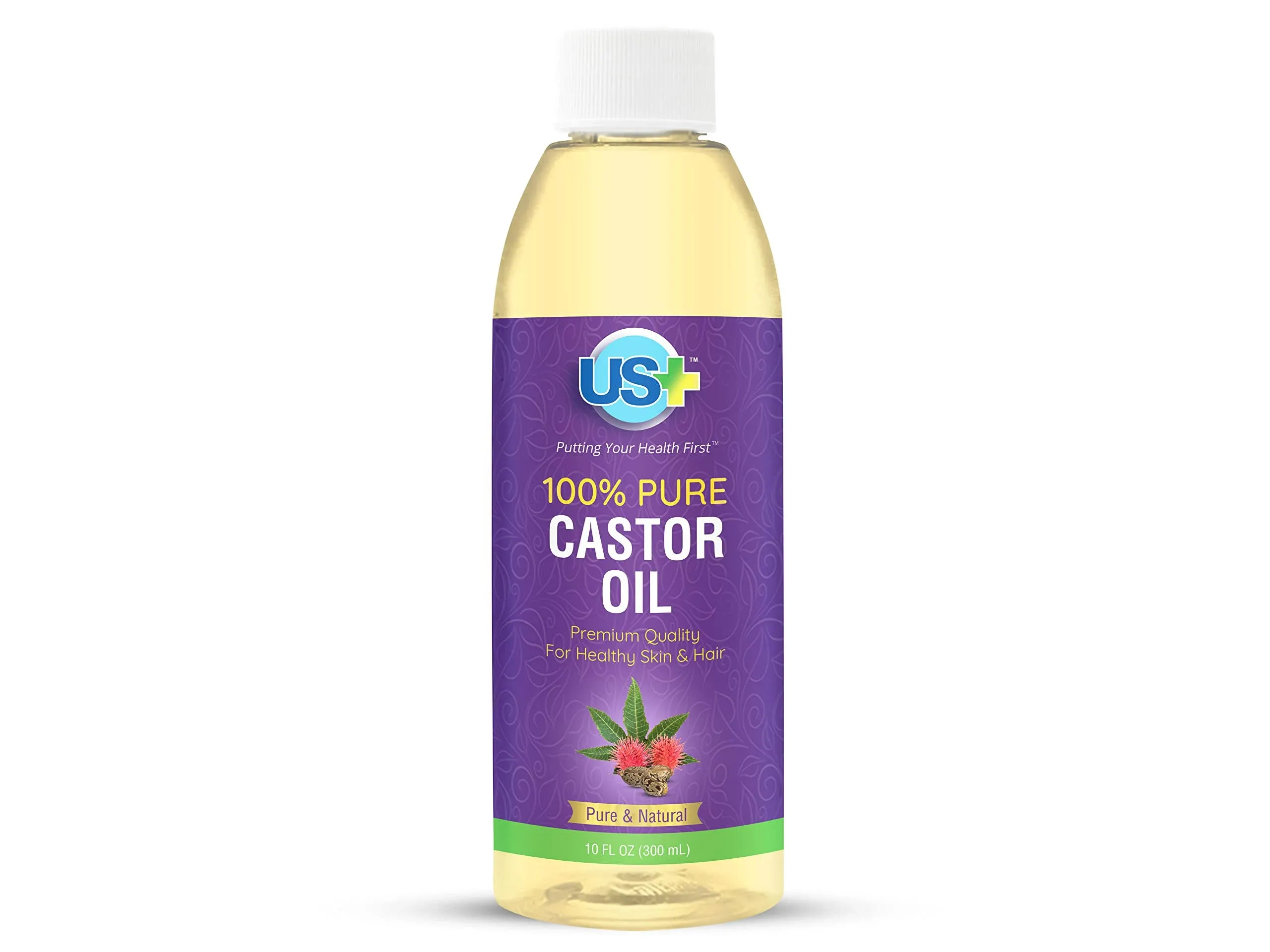 10oz 100% Pure Castor Oil - Cold-pressed, Unrefined, Hexane-free - USP Grade - Premium Quality for Healthy Skin & Hair