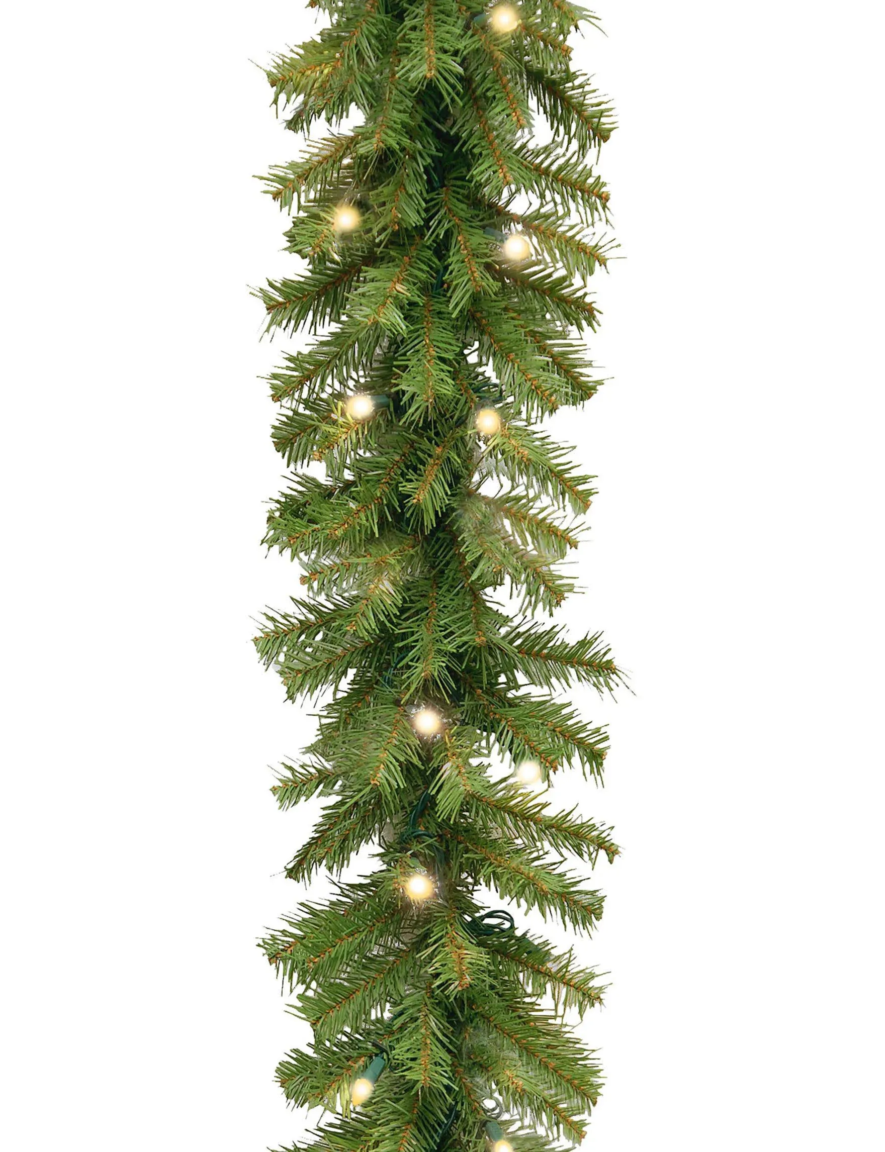 National Tree 9' Norwood Fir Garland with Battery Operated Dual Color LED Lights