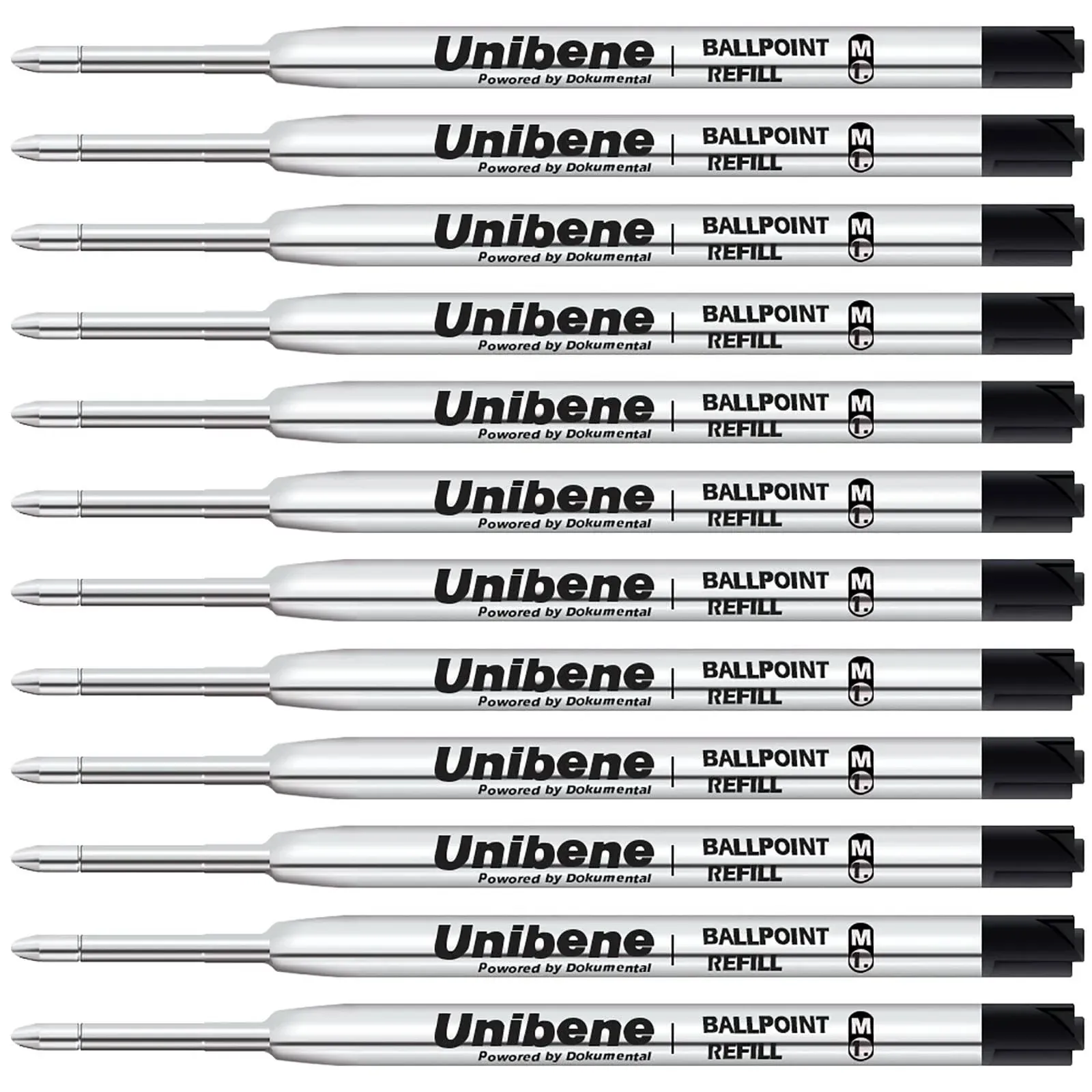 Unibene Parker Compatible Ballpoint Refills 12 Pack,1.0mm Medium Point-6 Black&6 Blue, Smooth Writing Replaceable German Ink Tactical Pen Refills for Parker Ballpoint/UZI Pen