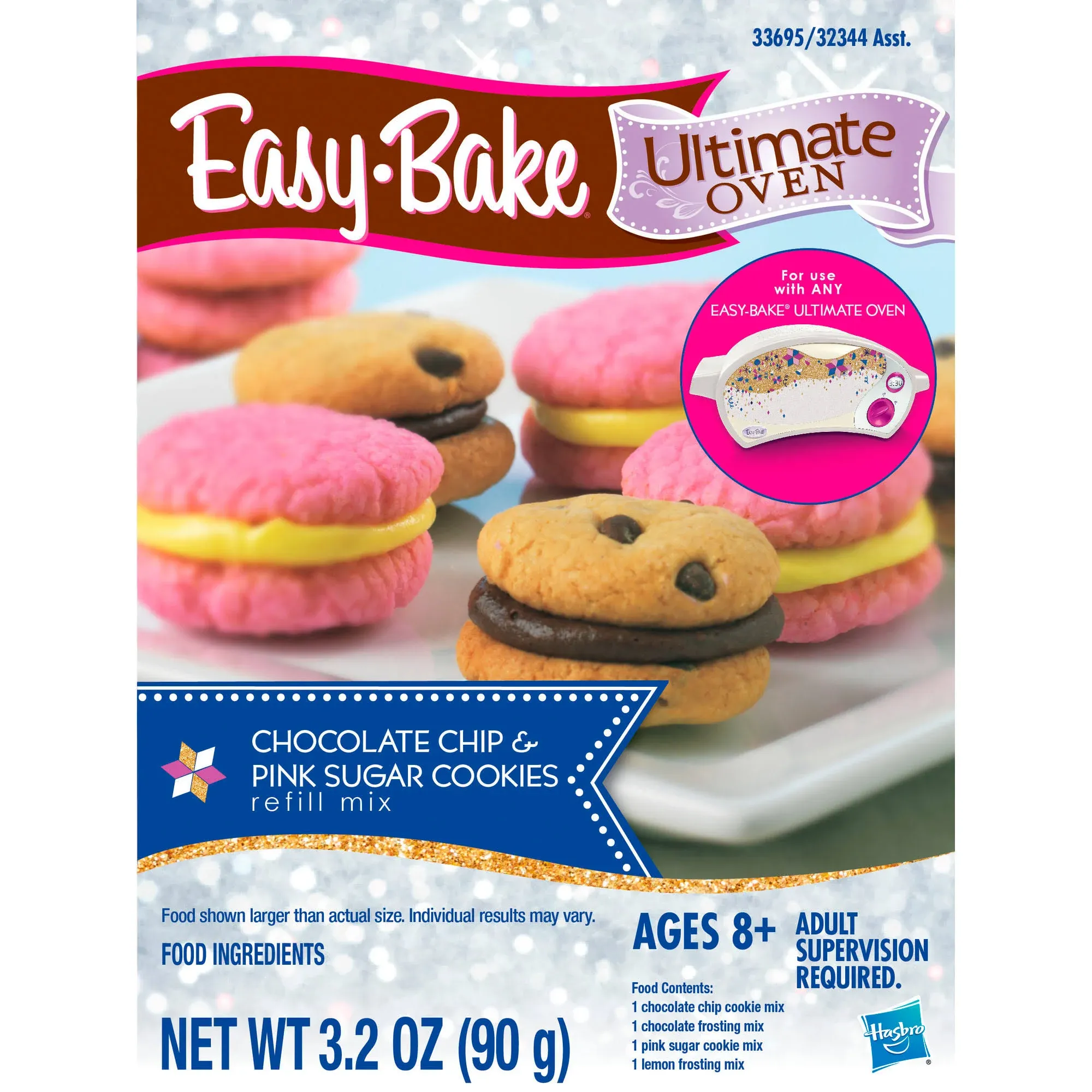 Easy-Bake Ultimate Oven Chocolate Chip &amp; Pink Sugar Cookie Refill Mix New