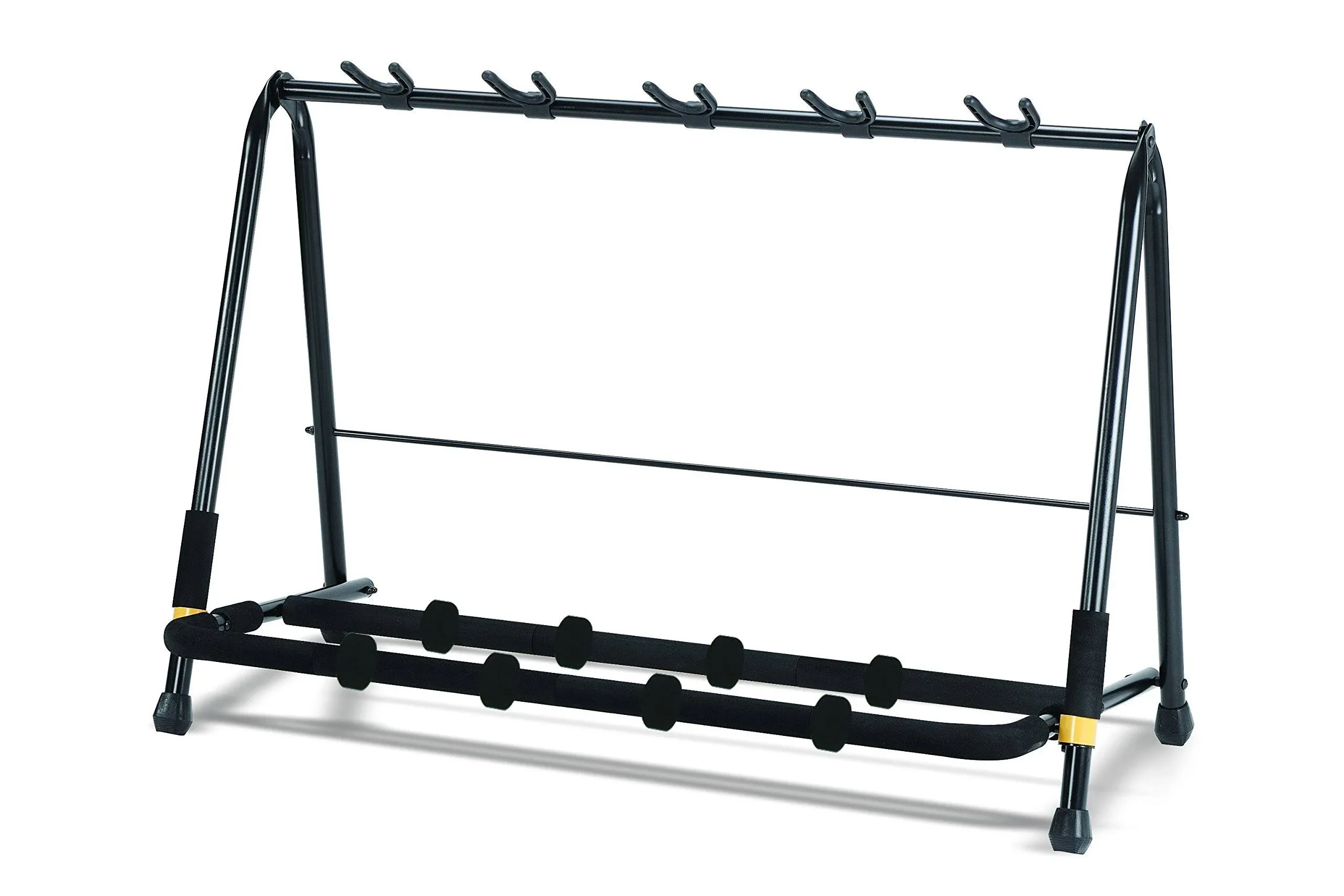 Hercules Stands GS525B 5-space Guitar Rack for Electric, Acoustic, and Bass Guitars with Two Extension Yokes