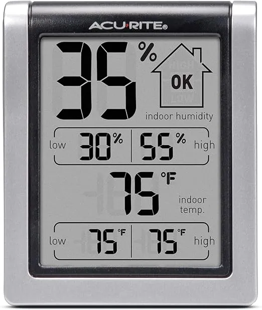 AcuRite Wireless Digital Indoor Thermometer and Hygrometer Monitor for Inside Temperature and Humidity Measurements (00613)