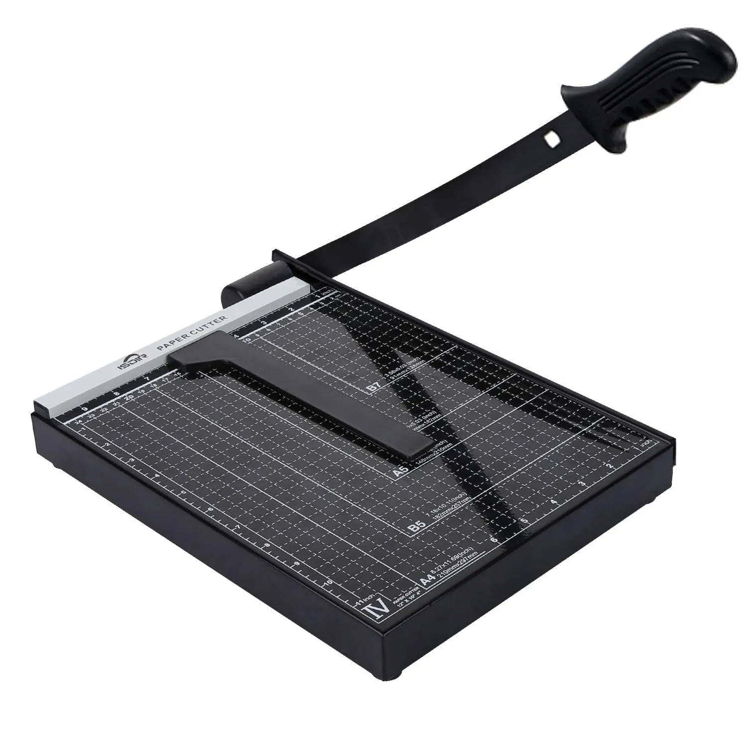 ISDIR Paper Cutter Guillotine, 12 Inch Paper Cutting Board, 12 Sheets Capacit...