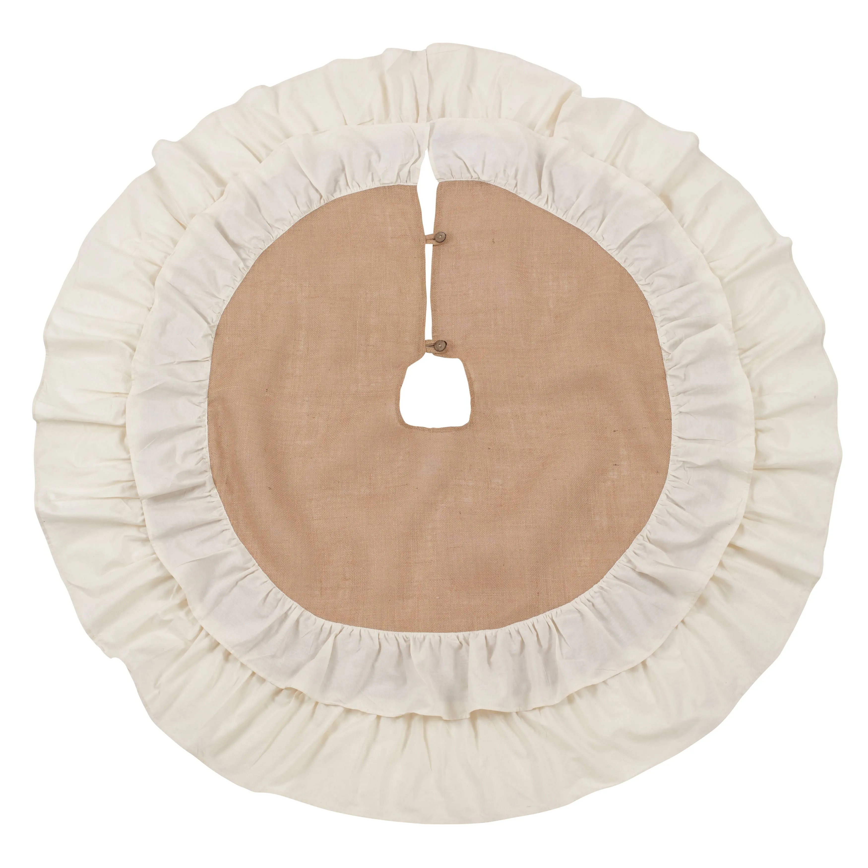 Classic Jute w/ Cotton Ruffled Edge Tree Skirt - Saro Lifestyle 0515.N56R