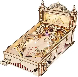 ROKR 3D Wooden Puzzle 3D Pinball Machine Gift for Adult Kid