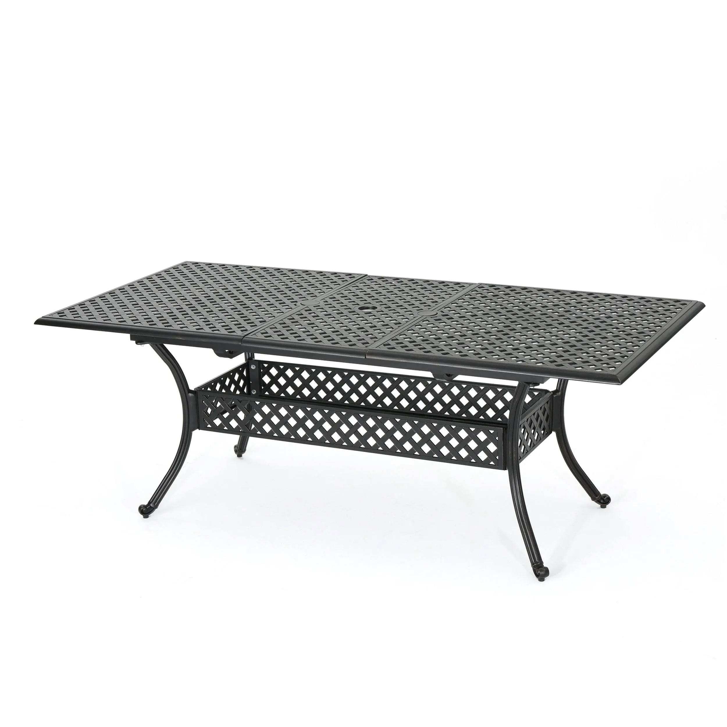 Christopher Knight Home Abigail Outdoor Cast Aluminum Expandable Rectangular Dining Table, Shiny Copper Finish