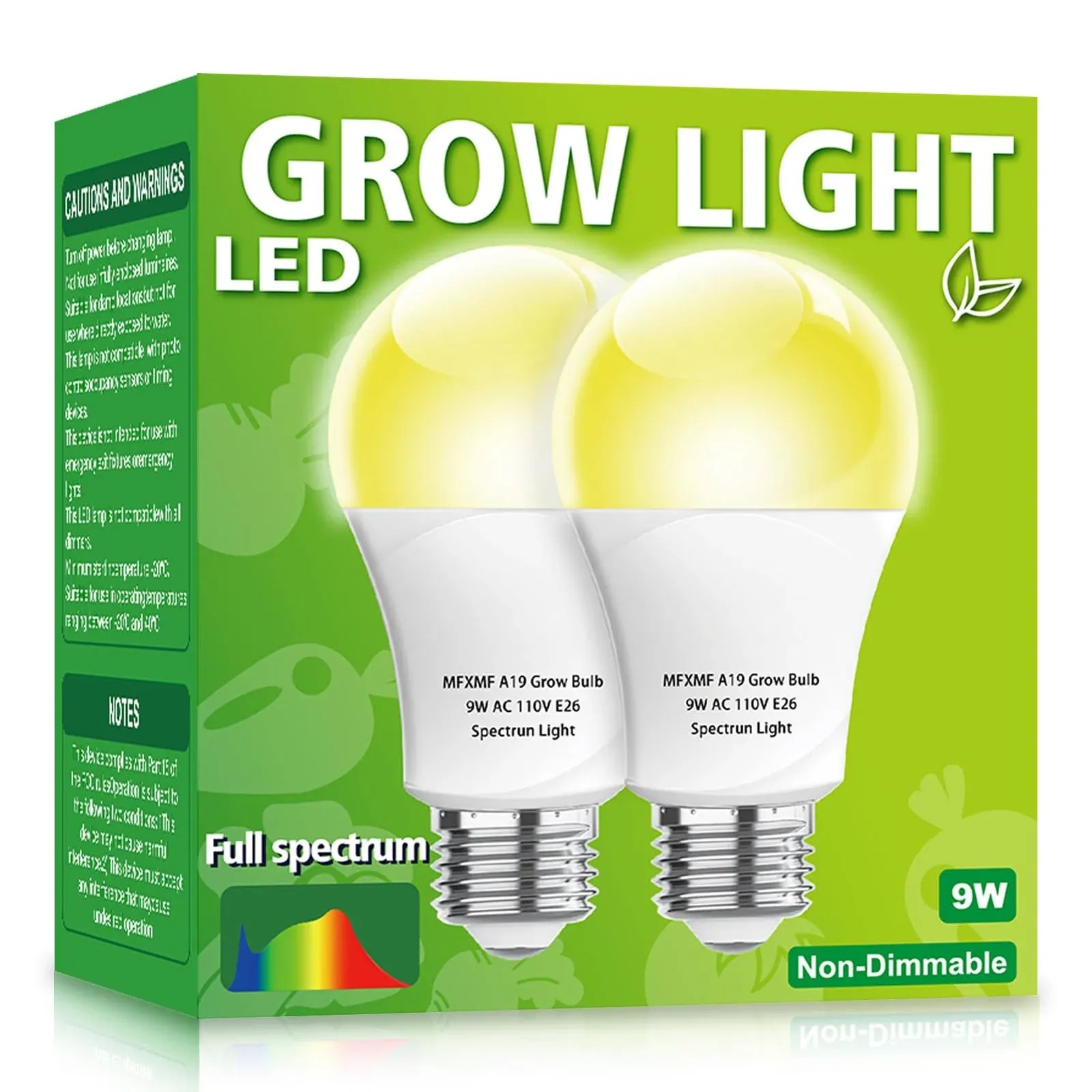 4 Pack A19 LED Grow Light Bulb Indoor Gardening Growing Light Bulb Full Spectrum