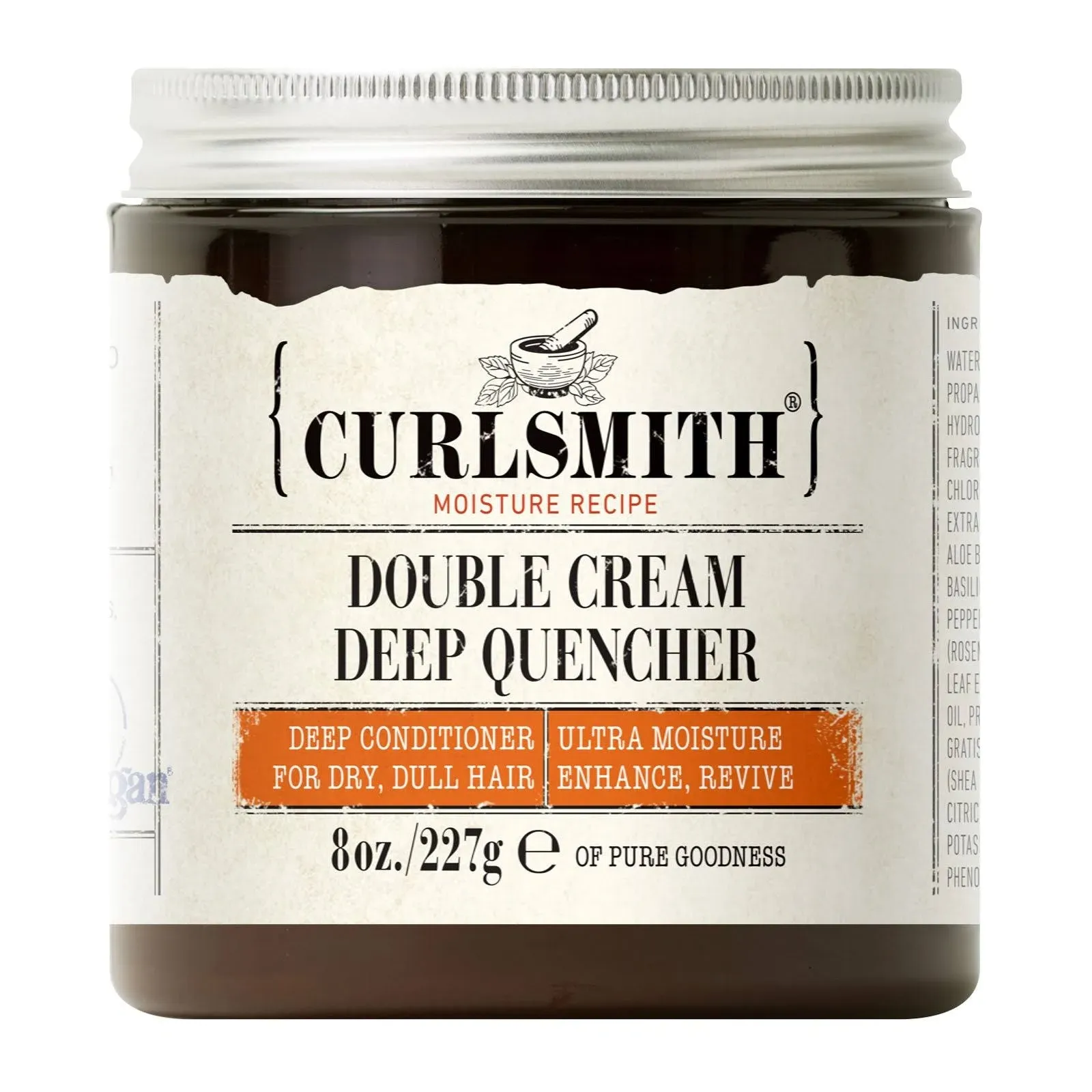 CURLSMITH - Double Cream Deep Quencher - Vegan Moisturising Deep Conditioner for Ultra Dry, Wavy, Curly or Coily Hair (8oz)