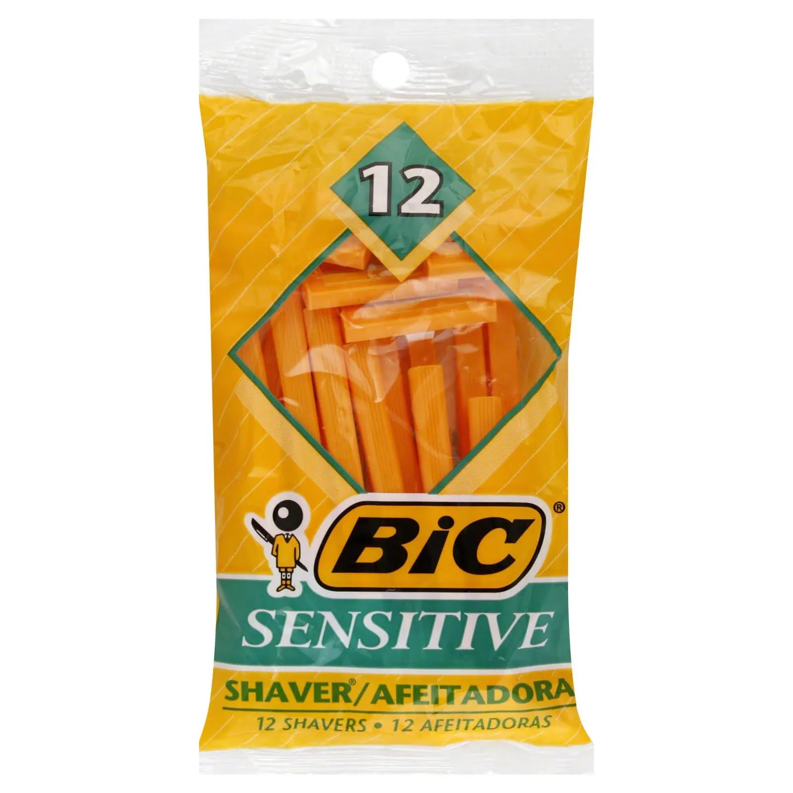 Bic Sensitive Razor, Single Blade - 12 razors