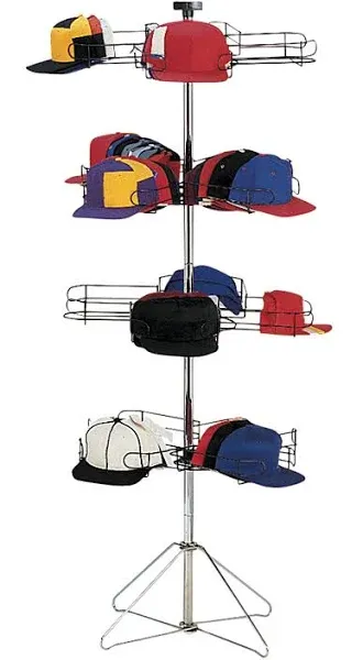 SSWBasics 60184 4-Tier Rotating Standing Hat and Cap Rack Display