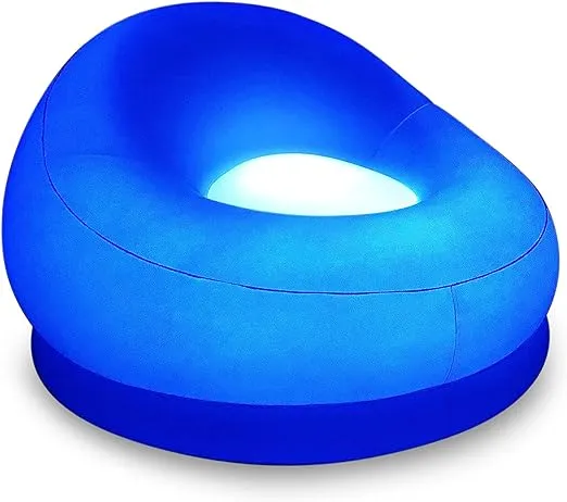 Air Candy Illuminated Inflatable LED Chair - Choose from Over 120 Options and is Perfect for Indoors & Outdoors - 100% Waterproof. (LED Multicolored Chair with Remote)