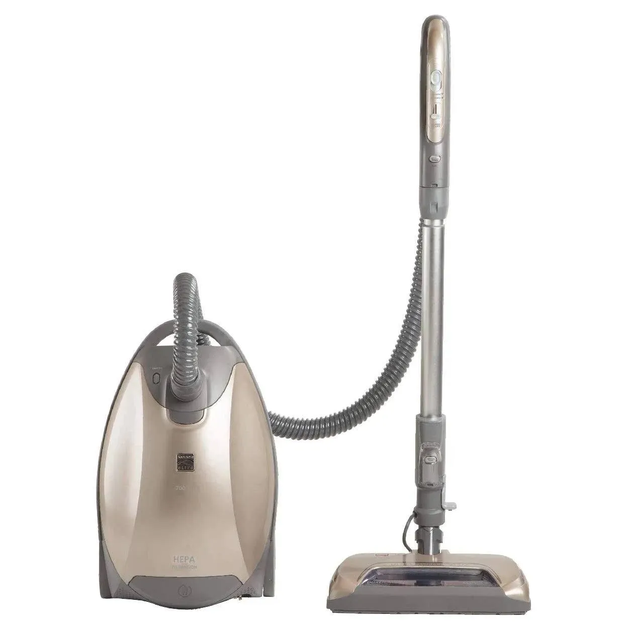 Kenmore Elite 81714 Pet Friendly Ultra Plush Lightweight Bagged Canister Vacuum with Pet PowerMate, HEPA, Extended Telescoping Wand, Retractable Cord, and 3 Cleaning Tools-Champagne