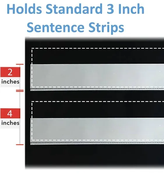 17" Wide x 22" Tall Pocket Chart, Black - Sturdy Pocket Chart for Classroom for Sentence Strips - Easy to Use & Hang, Reusable Black Pocket Chart