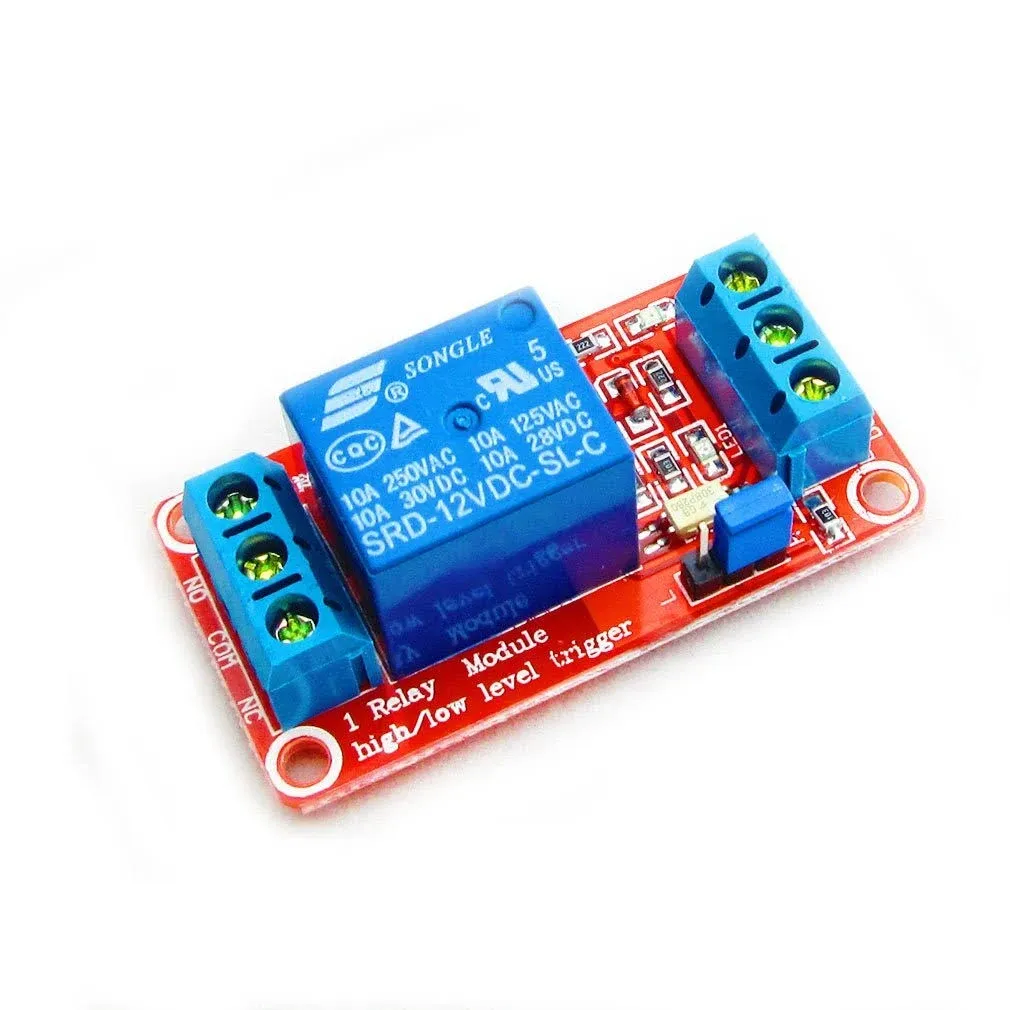 HiLetgo 12V 1 Channel Relay Module with Optocoupler Isolation Support High or Low Level Trigger