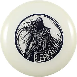 DOOMSDAY DISCS Bleak Disc Golf Straight-Flyin<wbr/>g Putter in White Glows Blue 