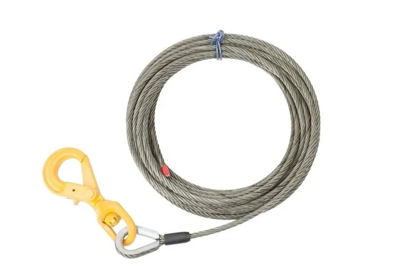 1/2&#034; x 75&#039; Winch Cable Rope Wrecker Tow Truck Rollback - Steel Core w/ Hook, ...