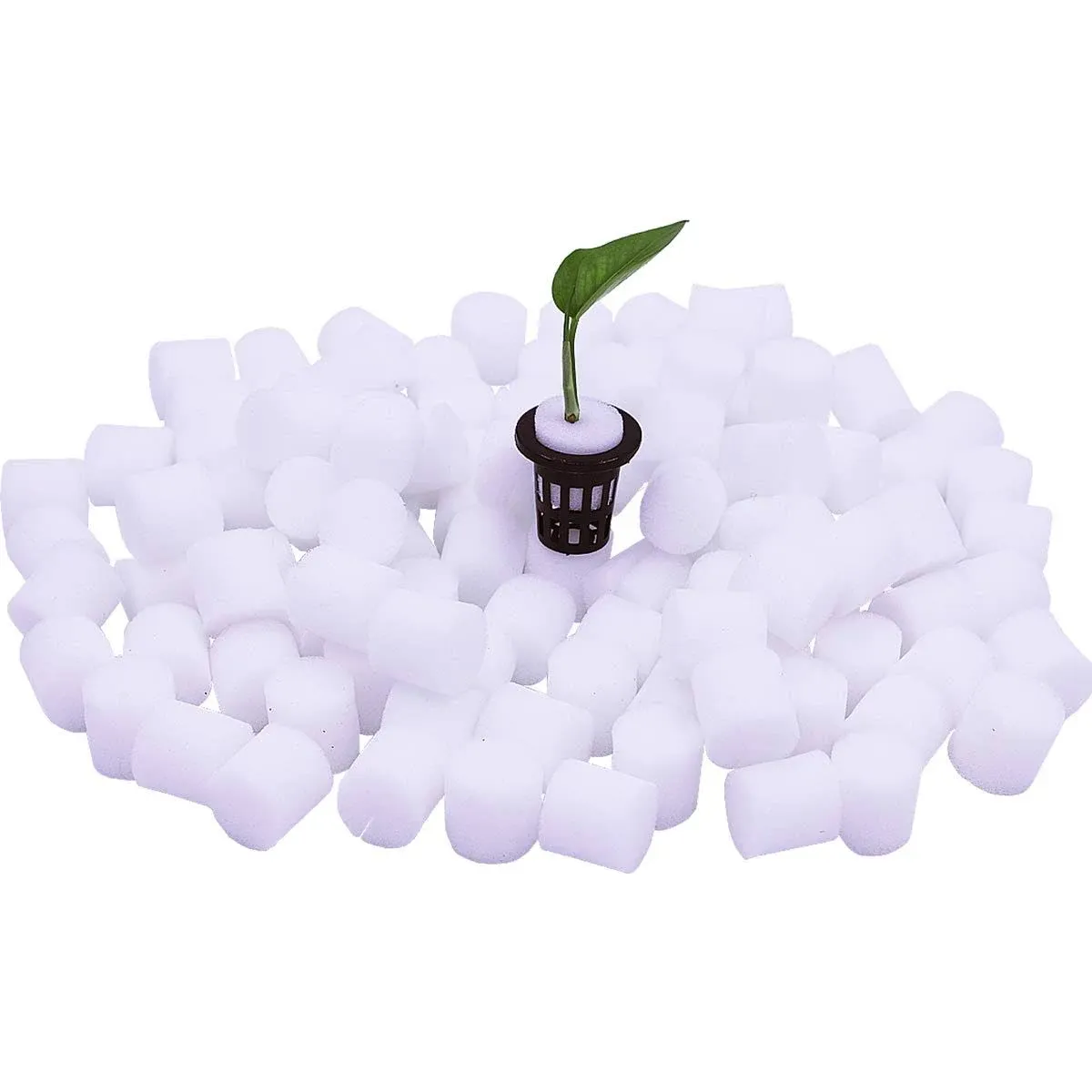 100 Pack Hydroponics Sponges Seed Growing Media Cylindric Sponges 1.2x1.3 Inches