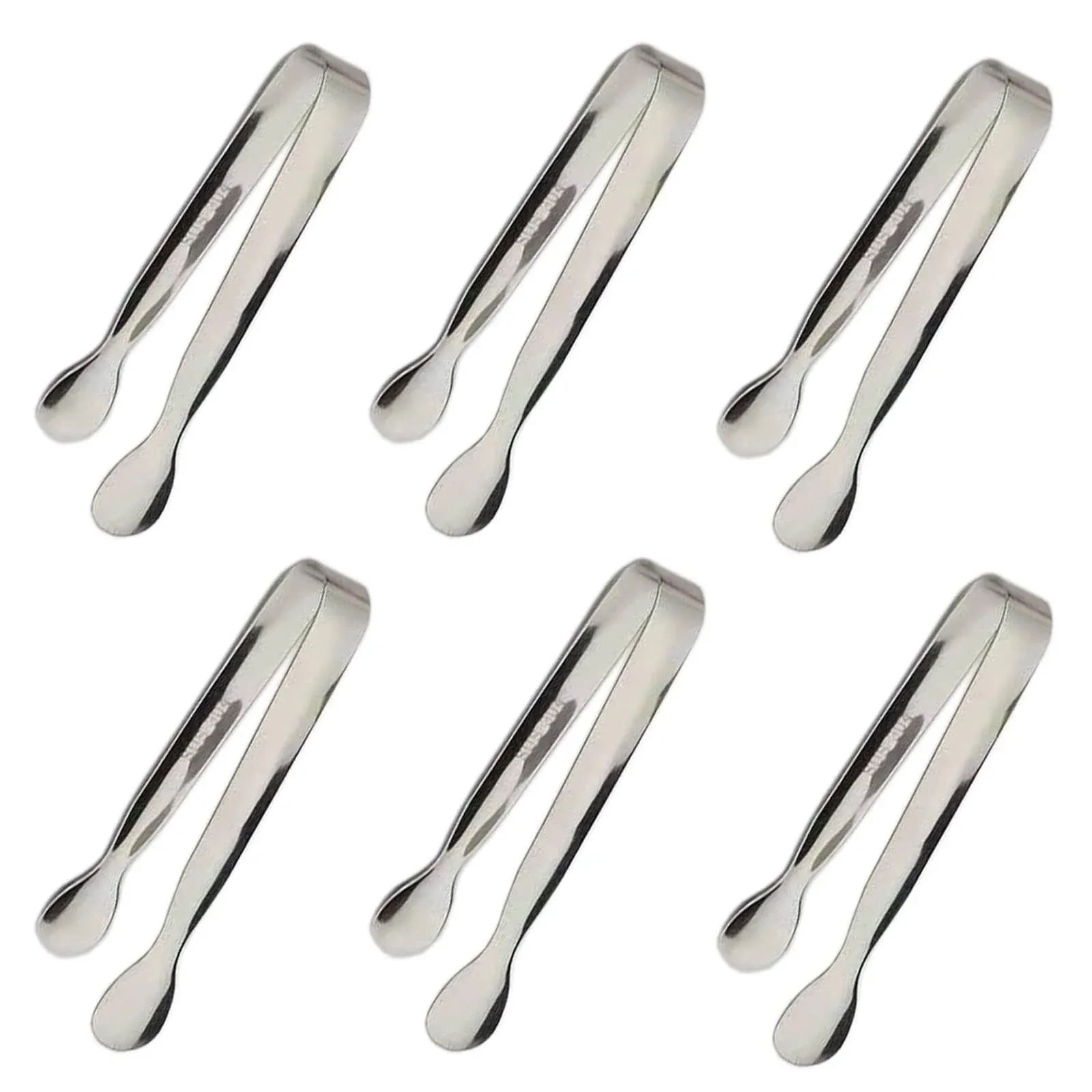 Sunenlyst 6pcs Ice Tongs Mini Sugar Tongs 4.25inch Stainless Steel Small Serving ...