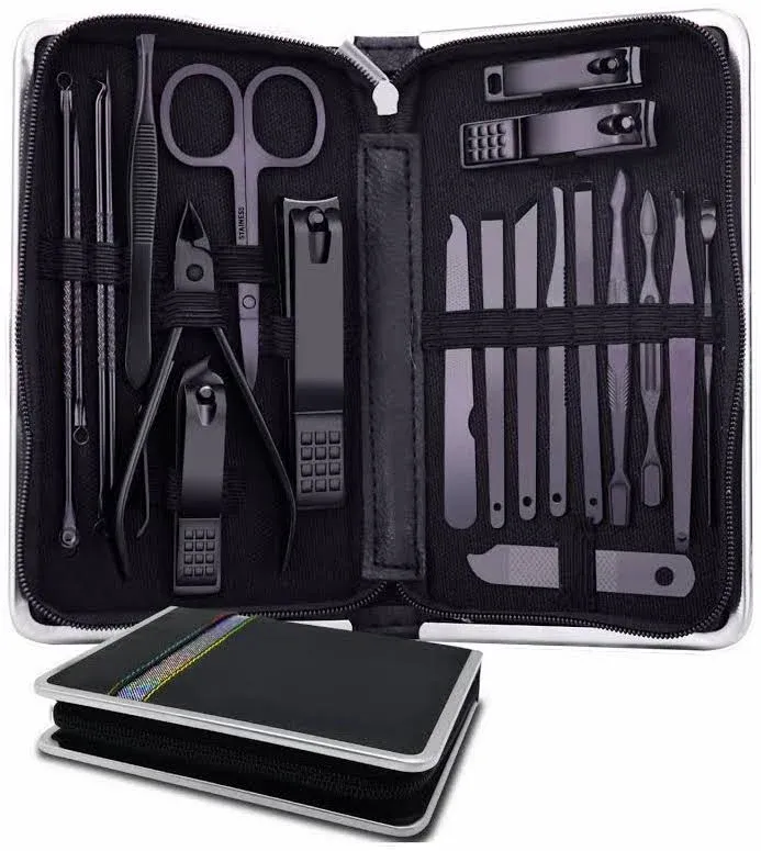 Manicure Set Manicure Kit Nail Grooming Kit for Men Women, 21 in 1 Pedicure Set 