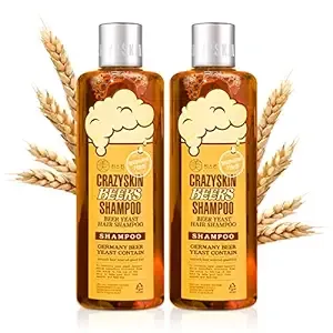 Crazy Skin German Beers Shampoo - Biotin Shampoo for Hair Loss, Rich with Beer Yeast for Hair Regrowth and Thickening, Thinning Hair, Sulfate