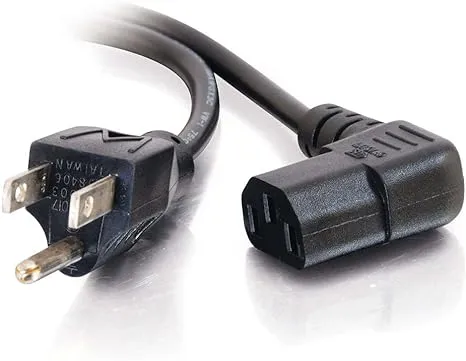 C2G 6FT Premium 90 Degree Replacement AC Power Cord - Durable Power Cable for TV, Computer, Monitor, Appliance & More (24240)