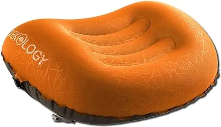 TREKOLOGY Ultralight Inflatable Camping Travel Pillow - ALUFT 2.0 Compressible, Compact, Comfortable, Ergonomic Inflating Pillows for Neck & Lumbar Support While Camp, Hiking, Backpacking